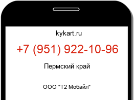 Информация о номере телефона +7 (951) 922-10-96: регион, оператор