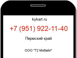 Информация о номере телефона +7 (951) 922-11-40: регион, оператор