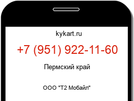 Информация о номере телефона +7 (951) 922-11-60: регион, оператор