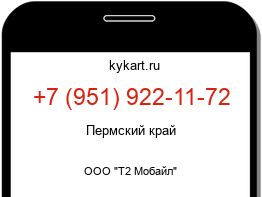 Информация о номере телефона +7 (951) 922-11-72: регион, оператор