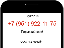 Информация о номере телефона +7 (951) 922-11-75: регион, оператор