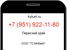 Информация о номере телефона +7 (951) 922-11-80: регион, оператор