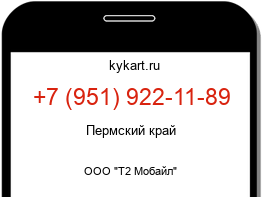 Информация о номере телефона +7 (951) 922-11-89: регион, оператор