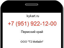 Информация о номере телефона +7 (951) 922-12-00: регион, оператор