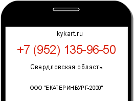 Информация о номере телефона +7 (952) 135-96-50: регион, оператор