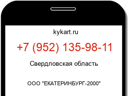 Информация о номере телефона +7 (952) 135-98-11: регион, оператор
