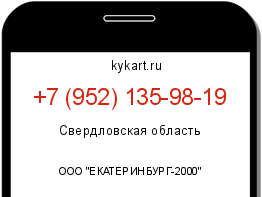 Информация о номере телефона +7 (952) 135-98-19: регион, оператор