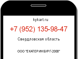 Информация о номере телефона +7 (952) 135-98-47: регион, оператор