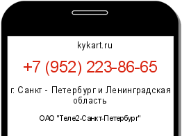 Информация о номере телефона +7 (952) 223-86-65: регион, оператор