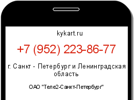 Информация о номере телефона +7 (952) 223-86-77: регион, оператор