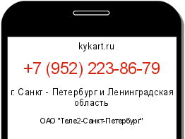 Информация о номере телефона +7 (952) 223-86-79: регион, оператор
