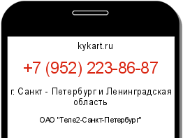 Информация о номере телефона +7 (952) 223-86-87: регион, оператор