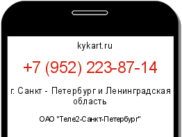 Информация о номере телефона +7 (952) 223-87-14: регион, оператор