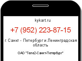 Информация о номере телефона +7 (952) 223-87-15: регион, оператор