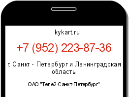 Информация о номере телефона +7 (952) 223-87-36: регион, оператор