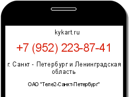 Информация о номере телефона +7 (952) 223-87-41: регион, оператор