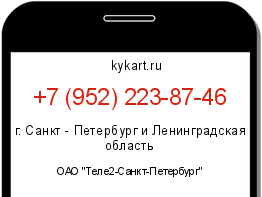 Информация о номере телефона +7 (952) 223-87-46: регион, оператор