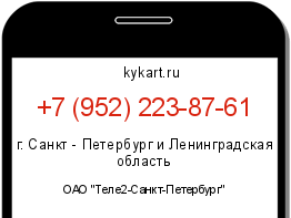 Информация о номере телефона +7 (952) 223-87-61: регион, оператор