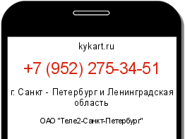 Информация о номере телефона +7 (952) 275-34-51: регион, оператор