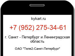 Информация о номере телефона +7 (952) 275-34-61: регион, оператор