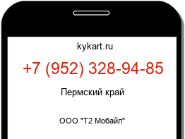 Информация о номере телефона +7 (952) 328-94-85: регион, оператор