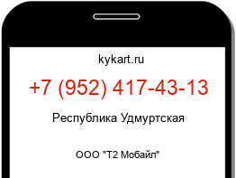 Информация о номере телефона +7 (952) 417-43-13: регион, оператор