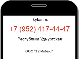 Информация о номере телефона +7 (952) 417-44-47: регион, оператор