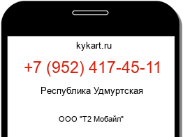 Информация о номере телефона +7 (952) 417-45-11: регион, оператор