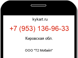 Информация о номере телефона +7 (953) 136-96-33: регион, оператор