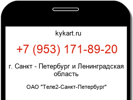 Информация о номере телефона +7 (953) 171-89-20: регион, оператор