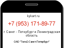 Информация о номере телефона +7 (953) 171-89-77: регион, оператор