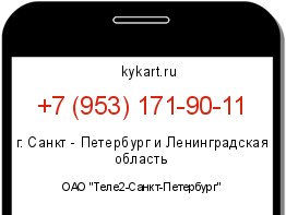 Информация о номере телефона +7 (953) 171-90-11: регион, оператор