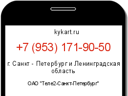 Информация о номере телефона +7 (953) 171-90-50: регион, оператор