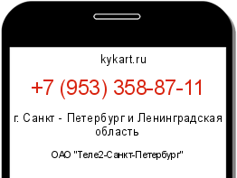 Информация о номере телефона +7 (953) 358-87-11: регион, оператор