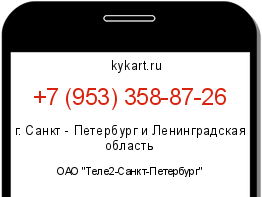 Информация о номере телефона +7 (953) 358-87-26: регион, оператор