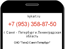 Информация о номере телефона +7 (953) 358-87-50: регион, оператор