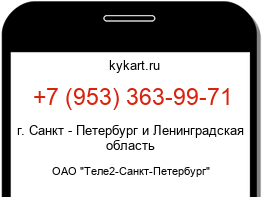Информация о номере телефона +7 (953) 363-99-71: регион, оператор