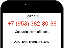 Информация о номере телефона +7 (953) 382-80-66: регион, оператор