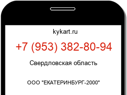 Информация о номере телефона +7 (953) 382-80-94: регион, оператор