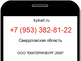 Информация о номере телефона +7 (953) 382-81-22: регион, оператор