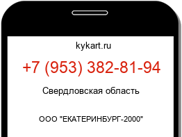 Информация о номере телефона +7 (953) 382-81-94: регион, оператор