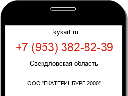 Информация о номере телефона +7 (953) 382-82-39: регион, оператор