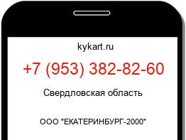 Информация о номере телефона +7 (953) 382-82-60: регион, оператор