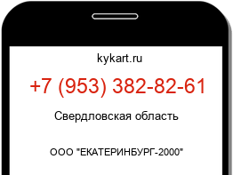 Информация о номере телефона +7 (953) 382-82-61: регион, оператор