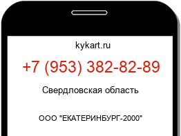 Информация о номере телефона +7 (953) 382-82-89: регион, оператор