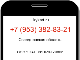 Информация о номере телефона +7 (953) 382-83-21: регион, оператор
