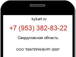 Информация о номере телефона +7 (953) 382-83-22: регион, оператор