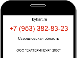 Информация о номере телефона +7 (953) 382-83-23: регион, оператор