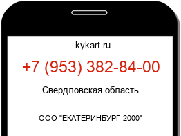 Информация о номере телефона +7 (953) 382-84-00: регион, оператор