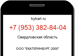 Информация о номере телефона +7 (953) 382-84-04: регион, оператор
